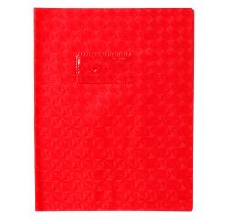 Protège-cahiers grain losange PVC 18/100ème avec porte-étiquette 17x22 cm