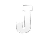 Weißes Pappmaché, Buchstabe J, 20,5cm - Weiß