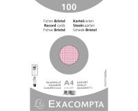 Record Cards Pack 100 Pink 210x297 Squared - Pink