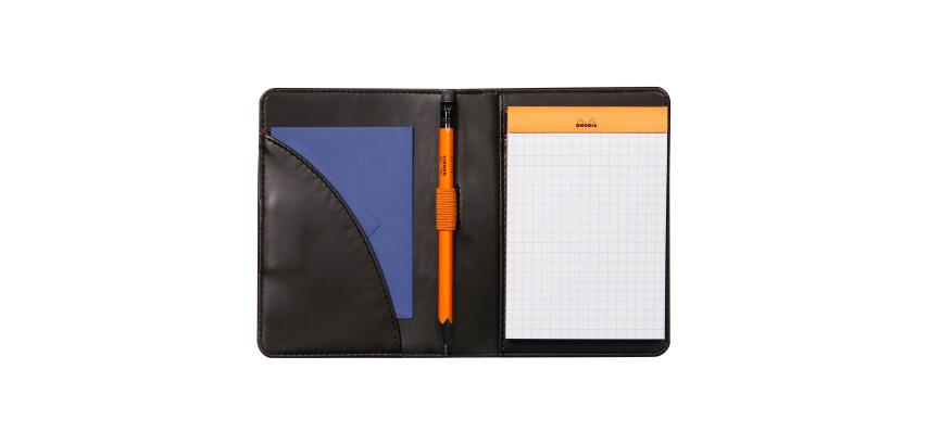 Rhodiarama livret porte-bloc N°12 pour bloc ou carnet format B7 - Noir