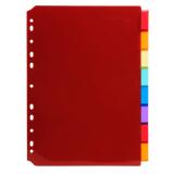 Intercalaires A4 PP transparent couleurs avec porte étiquette 8 positions