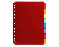 Intercalaires PP transparent couleurs avec porte étiquette A4 8 positions - Couleurs assorties