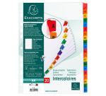 Intercalaires Imprimés alphabétiques carte blanche 160g - 20 positions - A4 - Blanc