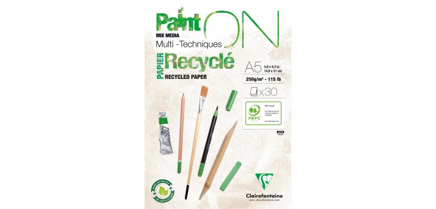 PaintON Recyclé bloc collé 30F A5 250g