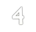 Small Number '4' 12cm - White