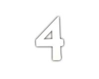 Petit chiffre 4 12cm - Blanc