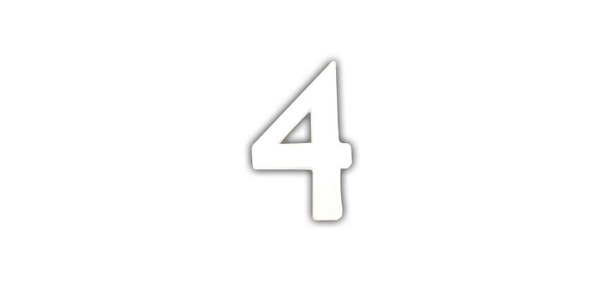 Petit chiffre 4 12cm - Blanc