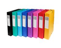 Boite de classement Exabox Dos 60mm Carte lustrée - A4 - Couleurs assorties