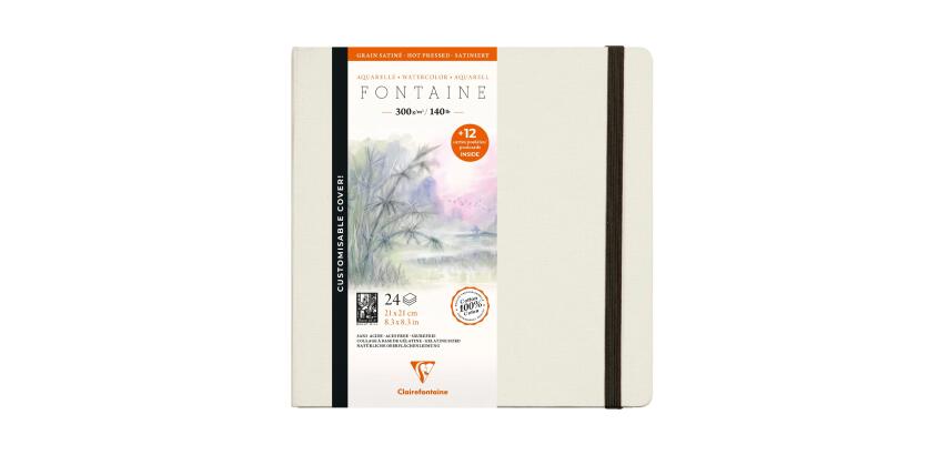 Fontaine Stitch bound Watercolour Post Cards 300g, 21x21cm - White