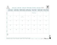Calendrier Bloc mensuel EasyCal avec feuillets détachables 18 x 24 cm sans support 2027