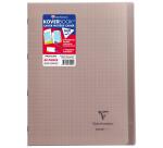Cahier piqué Koverbook A4 48 pages grands carreaux couverture polypropylène transparent - Assortis