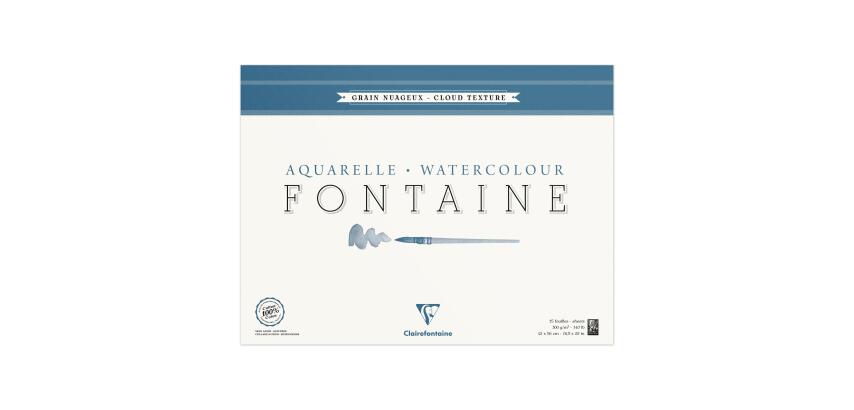 Fontaine bloc collé 4 côtés 15F 42x56cm 300g grain nuageux