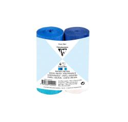 PAPIER CREPON IGNIFUGE, 4 bandes au format 5cmx10m - Assortiment bleu