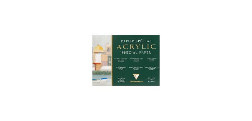 Acrylique bloc collé 4 côtés 10F 30x40cm 360g