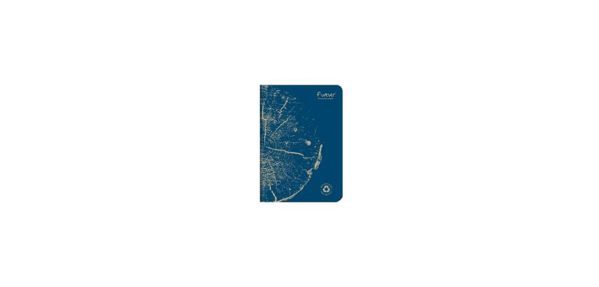Carnet piqué FOREVER PREMIUM 100% recyclé A5 96 pages ligné papier recyclé blanc 90 g - Bleu cobalt