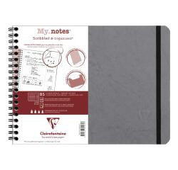 My.Notes Age Bag cahier reliure intégrale à marges détachables B5 paysage 120 pages détachables ligné + cadre en-tête - Gris