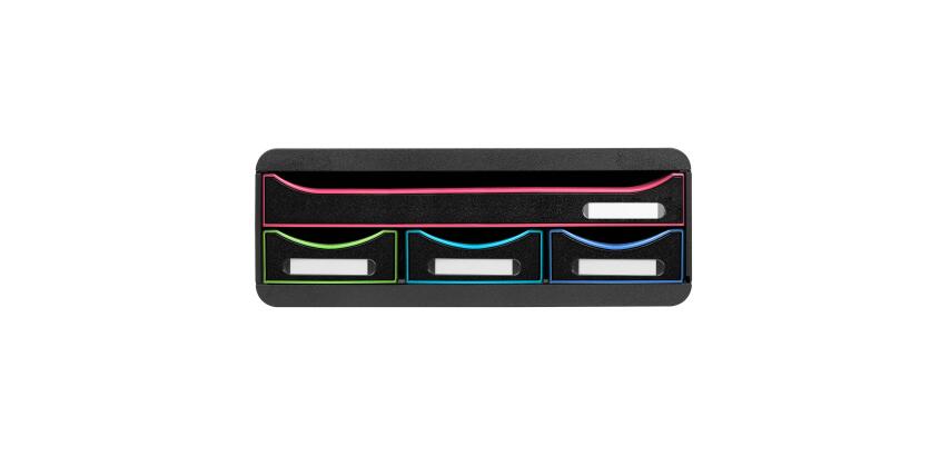 TOOLBOX, Ablagemodul mit 4 Schubladen - Schwarz/Harlekin