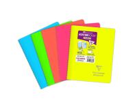 Carnet reliure intégrale enveloppante Koverbook Neon A5 160 pages petits carreaux couverture polypropylène opaque - Assortis