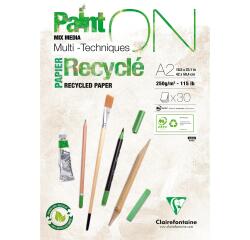 PaintON Recyclé bloc collé 30F A2 250g