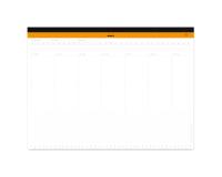 Rhodia sous-main semainier entoilé A3 (30,9x42 cm) 60 feuillets microperforés - Blanc