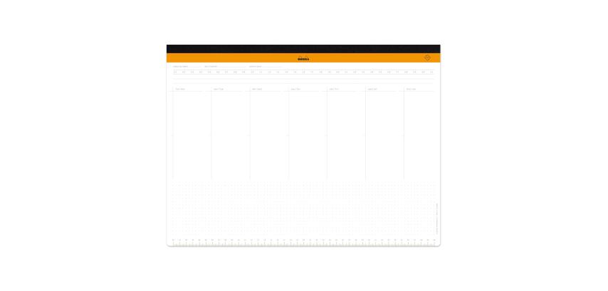 Rhodia sous-main semainier entoilé A3 (30,9x42 cm) 60 feuillets microperforés - Blanc