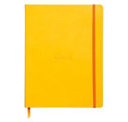 Rhodiarama softcover notitieboek 19x25 cm, 80 blad gestippeld ivoorkleurig papier van 90g, sluiting met elastiek - Daffodil