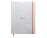 Rhodiarama carnet souple 19x25 cm 160 pages dot papier ivoire 90g fermeture élastique - Argent