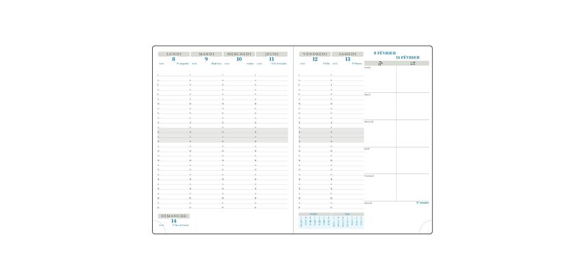 Recharge Agenda de bureau Horizons 27 21 x 27 cm Semainier Décembre 2026 à Décembre 2027