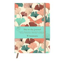 Gaïa beige, DaytoDay journal A5 14,8x21 cm, 192 pages, dot, pochette à soufflet au dos, marquepage, fermeture élastique, ass.