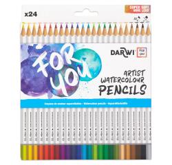 Darwi For You boite de 24 crayons de couleur aquarellables - Assortiment