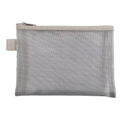 Exacompta Nylon Zipped Pocket/Pencil Case (A6) - Silver
