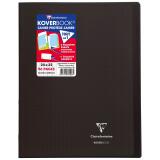 Cahier piqué Koverbook 24x32cm 96 pages grands carreaux couverture polypropylène transparent - Gris