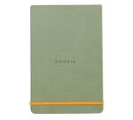 Rhodiarama Webnotepad rembordé rigide A5 192 pages ligné microperforé papier ivoire 90g fermeture élastique - Céladon
