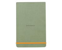 Rhodiarama Webnotepad rembordé rigide A5 192 pages ligné microperforé papier ivoire 90g fermeture élastique - Céladon