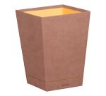 Rhodiarama corbeille à papier simili cuir italien 27x27x32 cm - Bois de rose