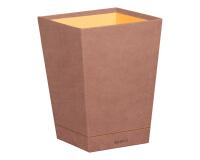 Rhodiarama corbeille à papier simili cuir italien 27x27x32 cm - Bois de rose