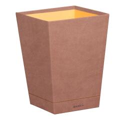 Rhodiarama corbeille à papier simili cuir italien 27x27x32 cm - Bois de rose
