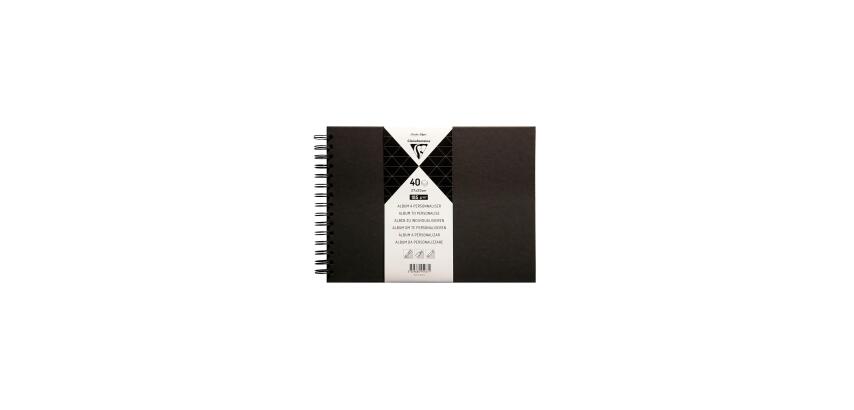 Album à personnaliser de 40 feuilles 185g/m2 au format 27x20cm - Noir