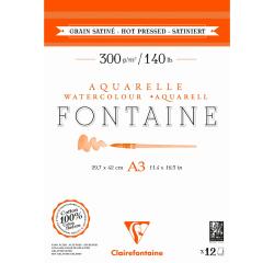 FONTAINE Aquarellpapierblock, satiniert, A3