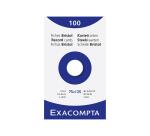 Estuche Exacompta de 100 fichas Exacompta cartulina Bristol - liso sin taladro 75x125mm - Blanco
