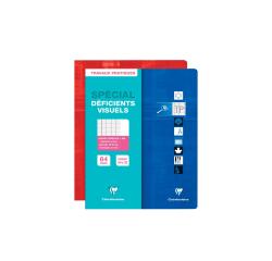Cahier Travaux Pratiques piqué déficients visuels 24x32cm 64 pages grands carreaux noirs 2,5mm agrandis 10x10 + uni Couleur aléatoire - Assortis