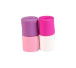 PAPIER CRÉPON IGNIFUGÉ, 4 bandes au format 5cmx10m - Assortiment rose