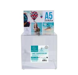 Transparante urne vergrendelbaar met sleutel 21 x 21 cm met gleuf A5
