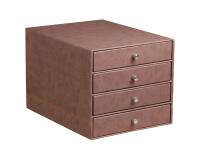 Rhodiarama trieur 4 tiroirs simili cuir italien 24,8x32,7x22,8 cm - Chocolat