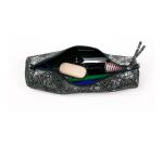 Céleste CUIR Trousse ronde Ø5,5x22 cm Lazer Vert Argent