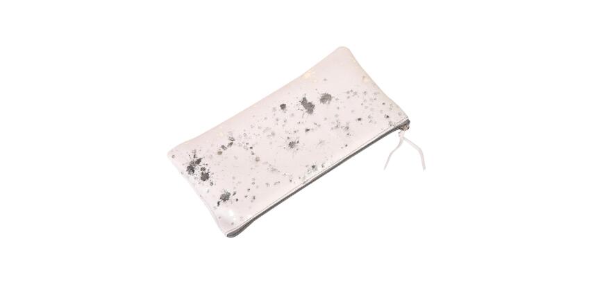 COSMICUIR DAIM Trousse plate 22x11cm - Argent