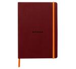 Rhodiarama carnet souple A5 160 pages ligné papier ivoire 90g fermeture élastique - Lie de vin
