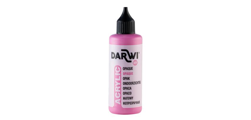 Darwi Flacon de 80 ml de Peinture Acrylique Universelle Opaque - Rose