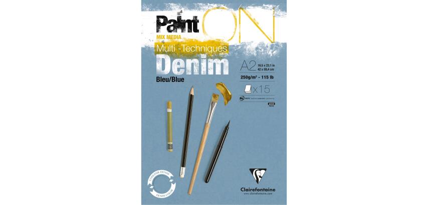 PaintON Bleu Denim bloc collé 15F A2 250g - Denim