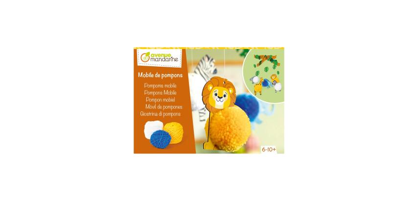 Boîte créative, Pompons, Animaux de la savane - Multicolore